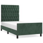 vidaXL Cadru de pat fără saltea, verde închis, 100x200 cm, catifea vidaXL Cadru de pat fără saltea, verde închis, 100x200 cm, catifea