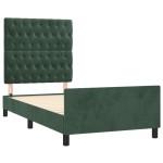 vidaXL Cadru de pat fără saltea, verde închis, 100x200 cm, catifea vidaXL Cadru de pat fără saltea, verde închis, 100x200 cm, catifea