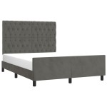 vidaXL Cadru de pat fără saltea, gri închis, 140x190 cm, catifea vidaXL Cadru de pat fără saltea, gri închis, 140x190 cm, catifea