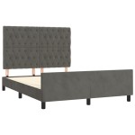 vidaXL Cadru de pat fără saltea, gri închis, 140x190 cm, catifea vidaXL Cadru de pat fără saltea, gri închis, 140x190 cm, catifea