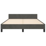 vidaXL Cadru de pat fără saltea, gri închis, 140x190 cm, catifea vidaXL Cadru de pat fără saltea, gri închis, 140x190 cm, catifea