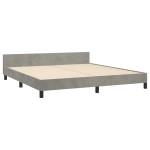 vidaXL Cadru de pat cu tăblie, gri deschis, 180x200 cm, catifea vidaXL Cadru de pat cu tăblie, gri deschis, 180x200 cm, catifea