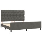 vidaXL Cadru de pat cu tăblie, gri închis, 180x200 cm, catifea vidaXL Cadru de pat cu tăblie, gri închis, 180x200 cm, catifea