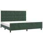 vidaXL Cadru de pat fără saltea, verde închis, 200x200 cm, catifea vidaXL Cadru de pat fără saltea, verde închis, 200x200 cm, catifea