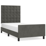 vidaXL Cadru de pat fără saltea, gri închis, 80x200 cm, catifea vidaXL Cadru de pat fără saltea, gri închis, 80x200 cm, catifea