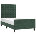 vidaXL Cadru de pat fără saltea, verde închis, 100x200 cm, catifea vidaXL Cadru de pat fără saltea, verde închis, 100x200 cm, catifea
