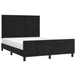 vidaXL Cadru de pat fără saltea, negru, 140x190 cm, catifea vidaXL Cadru de pat fără saltea, negru, 140x190 cm, catifea