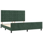 vidaXL Cadru de pat fără saltea, verde închis, 160x200 cm, catifea vidaXL Cadru de pat fără saltea, verde închis, 160x200 cm, catifea