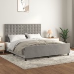 vidaXL Cadru de pat cu tăblie, gri deschis, 180x200 cm, catifea vidaXL Cadru de pat cu tăblie, gri deschis, 180x200 cm, catifea