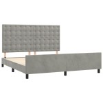 vidaXL Cadru de pat cu tăblie, gri deschis, 180x200 cm, catifea vidaXL Cadru de pat cu tăblie, gri deschis, 180x200 cm, catifea