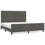 vidaXL Cadru de pat cu tăblie, gri închis, 180x200 cm, catifea vidaXL Cadru de pat cu tăblie, gri închis, 180x200 cm, catifea