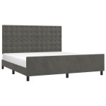 vidaXL Cadru de pat cu tăblie, gri închis, 180x200 cm, catifea vidaXL Cadru de pat cu tăblie, gri închis, 180x200 cm, catifea