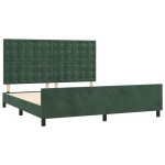 vidaXL Cadru de pat cu tăblie, verde închis, 180x200 cm, catifea vidaXL Cadru de pat cu tăblie, verde închis, 180x200 cm, catifea