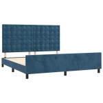 vidaXL Cadru de pat cu tăblie, albastru închis, 180x200 cm, catifea vidaXL Cadru de pat cu tăblie, albastru închis, 180x200 cm, catifea