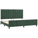vidaXL Cadru de pat fără saltea, verde închis, 200x200 cm, catifea vidaXL Cadru de pat fără saltea, verde închis, 200x200 cm, catifea