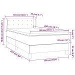 vidaXL Pat box spring cu saltea, negru, 100x200 cm, textil