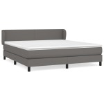 vidaXL Pat cu arcuri, cu saltea, gri, 180x200 cm, piele ecologică
