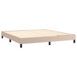 vidaXL Pat cu arcuri, cu saltea, cappuccino, 180x200cm piele ecologică
