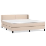 vidaXL Pat cu arcuri, cu saltea, cappuccino, 180x200cm piele ecologică