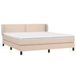 vidaXL Pat cu arcuri, cu saltea, cappuccino, 180x200cm piele ecologică