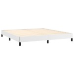 vidaXL Pat cu arcuri, cu saltea, alb, 180x200 cm, piele ecologică