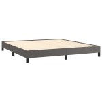 vidaXL Pat cu arcuri, cu saltea, gri, 180x200 cm, piele ecologică