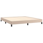 vidaXL Pat cu arcuri, cu saltea, cappuccino, 180x200cm piele ecologică