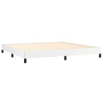 vidaXL Pat cu arcuri, cu saltea, alb, 200x200 cm, piele ecologică