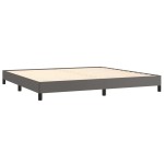 vidaXL Pat cu arcuri, cu saltea, gri, 200x200 cm, piele ecologică