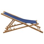vidaXL Scaun pliabil, albastru marin, bambus și pânză vidaXL Scaun pliabil, albastru marin, bambus și pânză