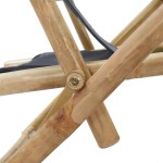 vidaXL Scaun rabatabil de relaxare, gri închis, bambus & țesătură vidaXL Scaun rabatabil de relaxare, gri închis, bambus & țesătură
