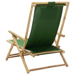 vidaXL Scaun rabatabil de relaxare, verde, bambus & țesătură vidaXL Scaun rabatabil de relaxare, verde, bambus & țesătură