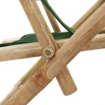 vidaXL Scaun rabatabil de relaxare, verde, bambus & țesătură vidaXL Scaun rabatabil de relaxare, verde, bambus & țesătură