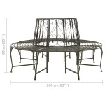 vidaXL Bancă de copac pentru grădină, 160 cm, oțel