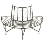 vidaXL Bancă de copac semicirculară pentru grădină, 160 cm, oțel vidaXL Bancă de copac semicirculară pentru grădină, 160 cm, oțel