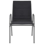 vidaXL Scaune de grădină stivuibile, 2 buc., negru, oțel & textilenă