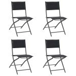 vidaXL Scaune pliante de exterior, 4 buc., oțel și textilenă