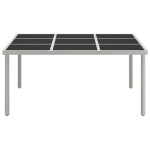 vidaXL Masă de grădină, 170x170x74,5 cm, oțel și sticlă vidaXL Masă de grădină, 170x170x74,5 cm, oțel și sticlă