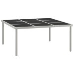 vidaXL Masă de grădină, 170x170x74,5 cm, oțel și sticlă vidaXL Masă de grădină, 170x170x74,5 cm, oțel și sticlă