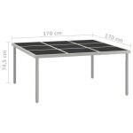 vidaXL Masă de grădină, 170x170x74,5 cm, oțel și sticlă vidaXL Masă de grădină, 170x170x74,5 cm, oțel și sticlă