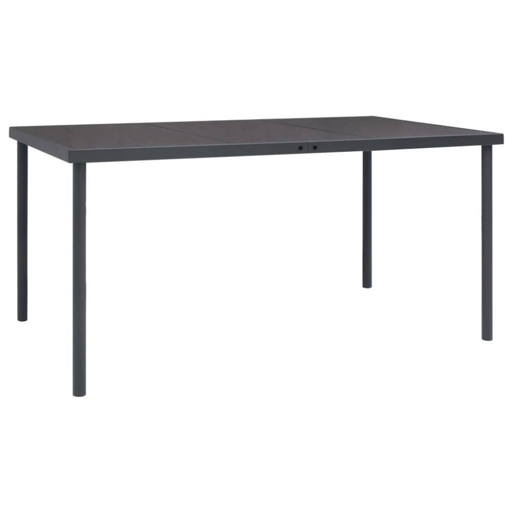 vidaXL Masă pentru exterior, antracit, 150x90x74 cm, oțel