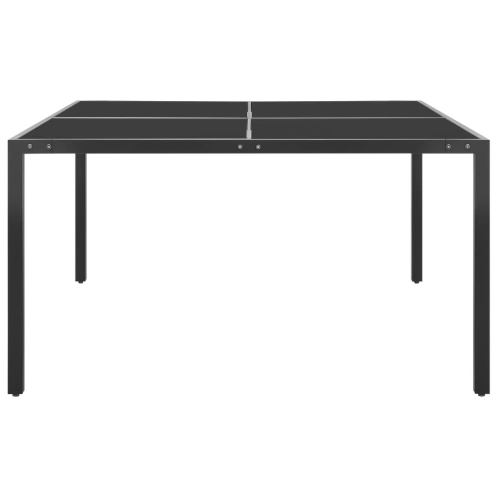 vidaXL Masă de grădină, antracit, 130x130x72 cm, oțel și sticlă
