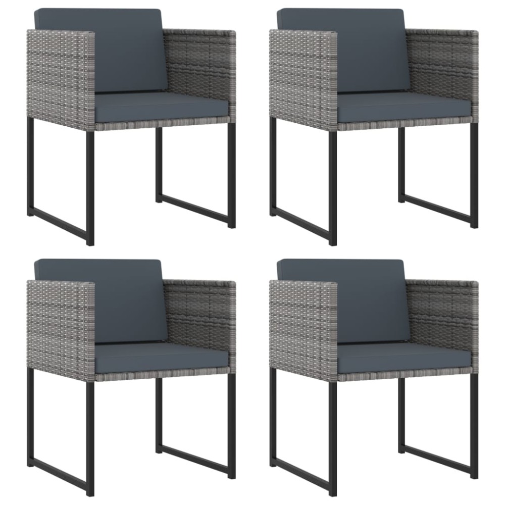 vidaXL Set mobilier grădină cu perne, 9 piese, gri, poliratan