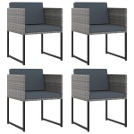 vidaXL Set mobilier grădină cu perne, 9 piese, gri, poliratan vidaXL Set mobilier grădină cu perne, 9 piese, gri, poliratan