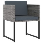 vidaXL Set mobilier grădină cu perne, 9 piese, gri, poliratan vidaXL Set mobilier grădină cu perne, 9 piese, gri, poliratan