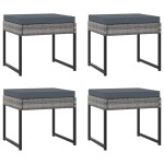 vidaXL Set mobilier grădină cu perne, 9 piese, gri, poliratan vidaXL Set mobilier grădină cu perne, 9 piese, gri, poliratan