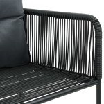 vidaXL Scaune de exterior cu perne, 4 buc., negru, poliratan