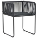 vidaXL Scaune de exterior cu perne, 6 buc., negru, poliratan