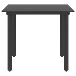 vidaXL Masă de grădină, negru, 80 x 80 x 74 cm, oțel și sticlă vidaXL Masă de grădină, negru, 80 x 80 x 74 cm, oțel și sticlă