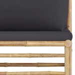 vidaXL Set mobilier de grădină, perne gri închis, 3 piese, bambus vidaXL Set mobilier de grădină, perne gri închis, 3 piese, bambus